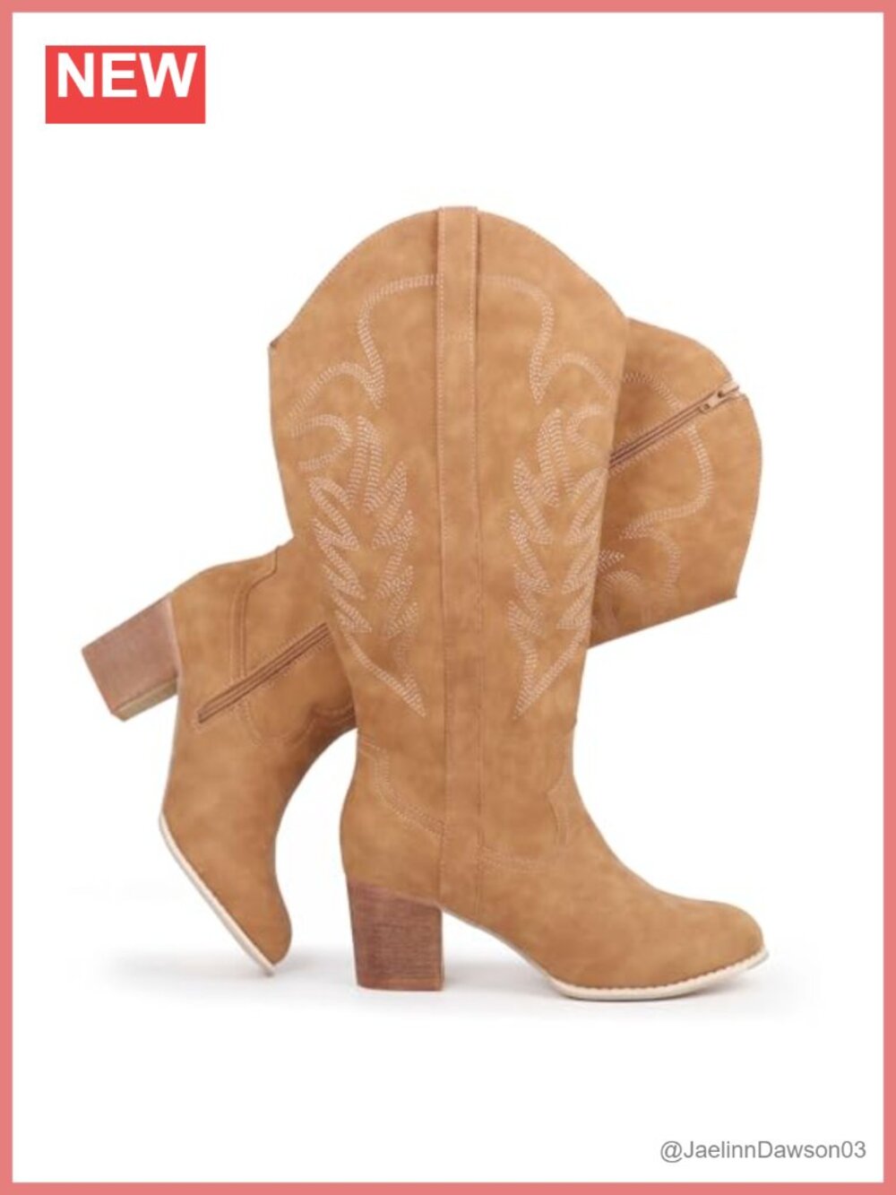 Extra Wide Calf Cowgirl Boots Embroidered Western Knee High Zip Block Heel